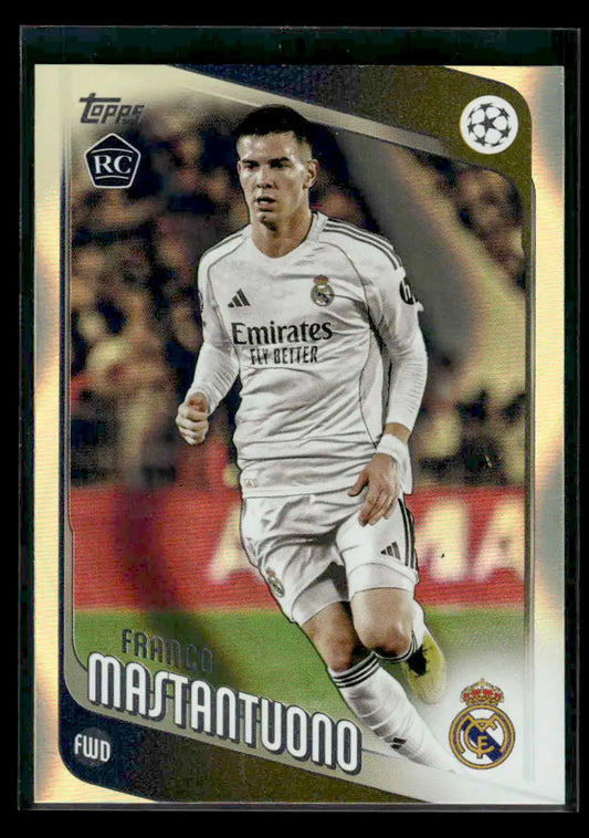 2025-26 Topps UEFA Club Franco Mastantuono #172 Neon Yellow FlowFractor - Soccer Card Single