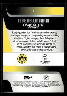 2025-26 Topps UEFA Club Jobe Bellingham #5 Raindrops RC Borussia Dortmund - Soccer Card Single