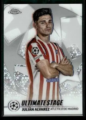 2025-26 Topps UEFA Club Julián Alvarez #US-29 Ult Stage Chrome Atletico Madrid - Soccer Card Single