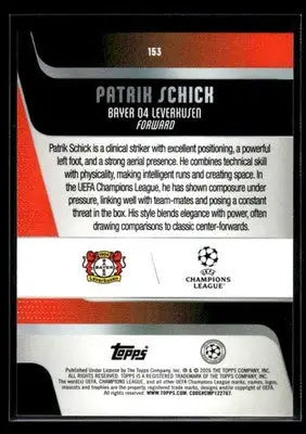 2025-26 Topps UEFA Club Patrik Schick #153 Raindrops Bayer 04 Leverkusen - Soccer Card Single