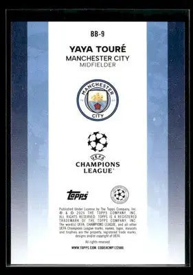 2025-26 Topps UEFA Club Yaya Touré #BB-9 Legendary Numbers Manchester City - Soccer Card Single