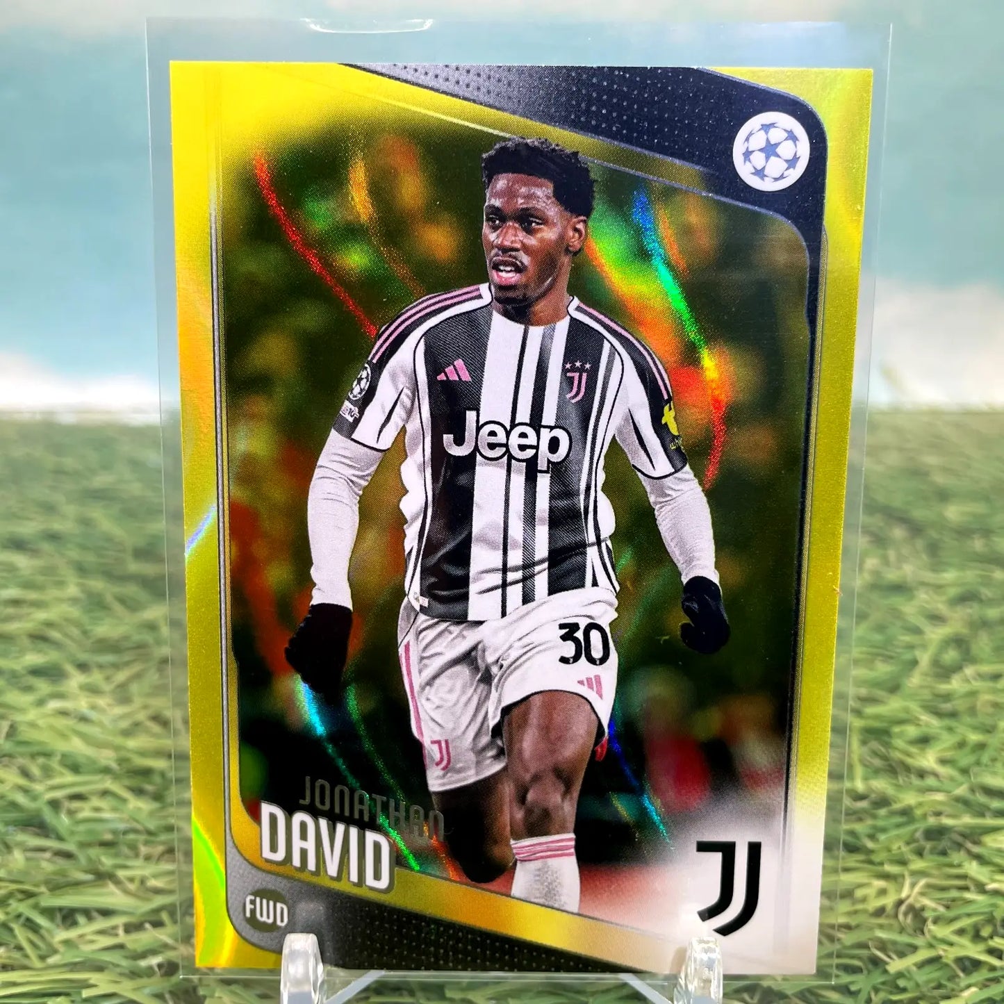 2025-26 Topps UEFA Competitions Soccer Yellow FlowFractors Jonathan David #17 - Soccer Card Single