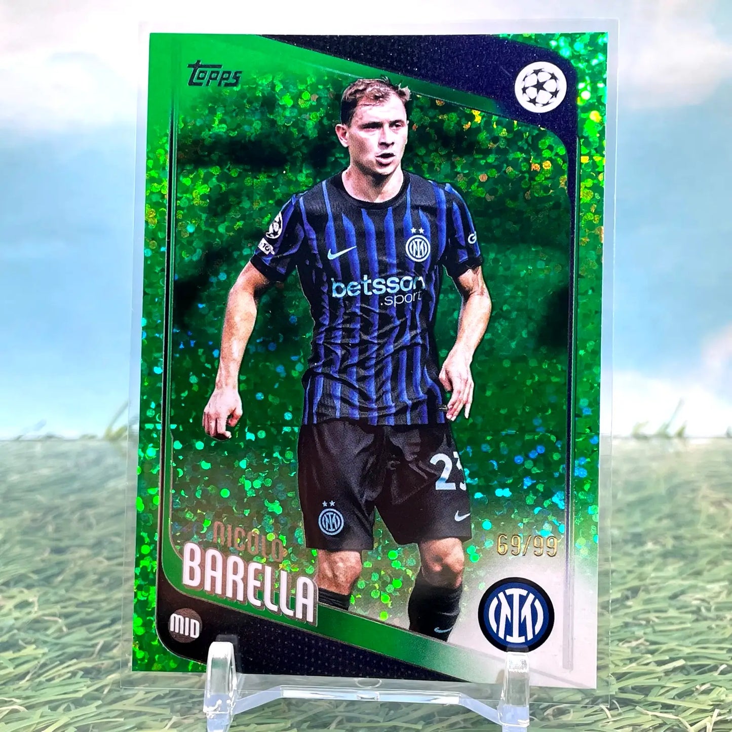 2025-26 Topps UEFA Nicolo Barella Green Sparkle /99 FC Inter Milan - Soccer Card Single