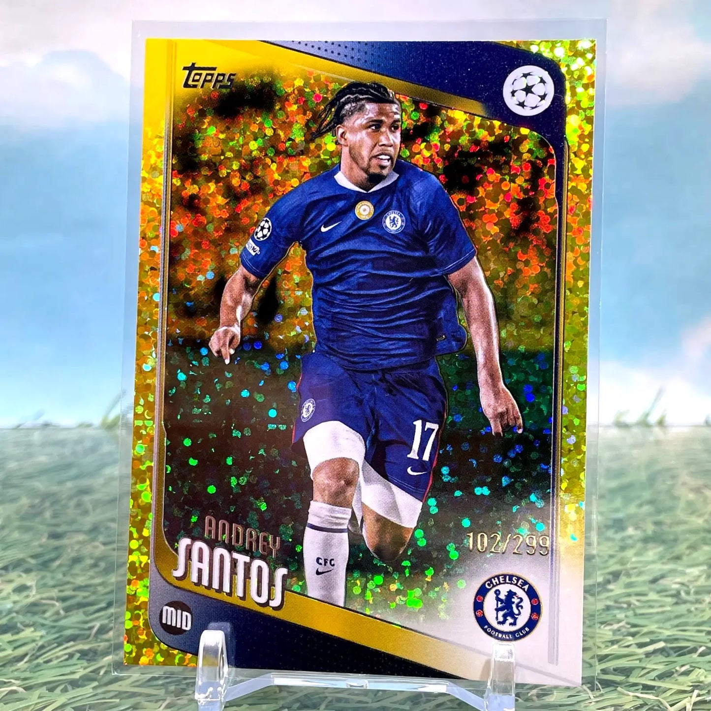 2025-26 Topps UEFA UCC Andrey Santos Yellow Holo /299 Chelsea - Soccer Card Single