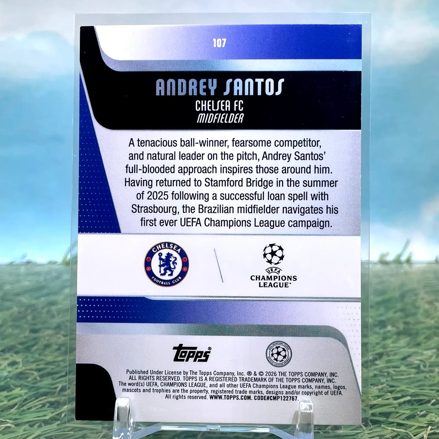 2025-26 Topps UEFA UCC Andrey Santos Yellow Holo /299 Chelsea - Soccer Card Single