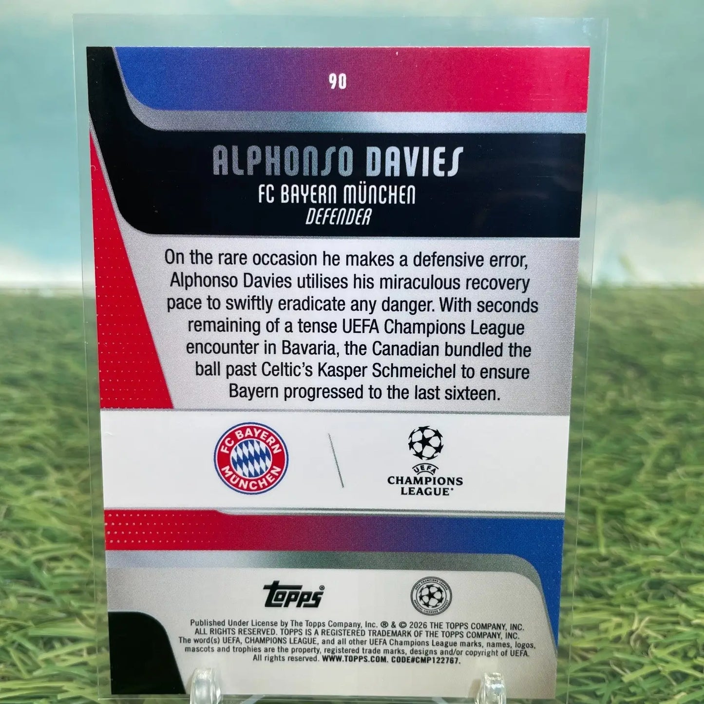 2025-26 Topps UEFA UCC Flagship Alphonso Davies Neon Pink Flowfractor Bayern #90 - Soccer Card Single