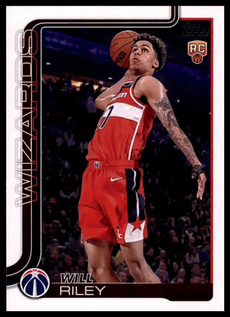2025-26 Topps Will Riley Rookie #221 Washington Wizards Basketball Card NBA