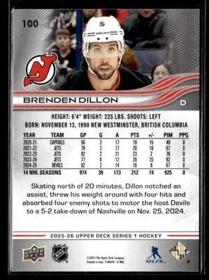 2025-26 Upper Deck #100 Brenden Dillon - Hockey Card Single