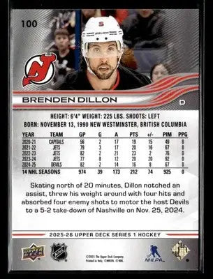 2025-26 Upper Deck #100 Brenden Dillon - Hockey Card Single