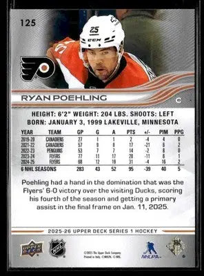 2025-26 Upper Deck #125 Ryan Poehling - Hockey Card Single