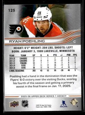 2025-26 Upper Deck #125 Ryan Poehling - Hockey Card Single