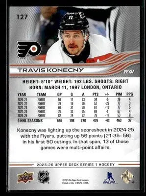2025-26 Upper Deck #127 Travis Konecny - Hockey Card Single