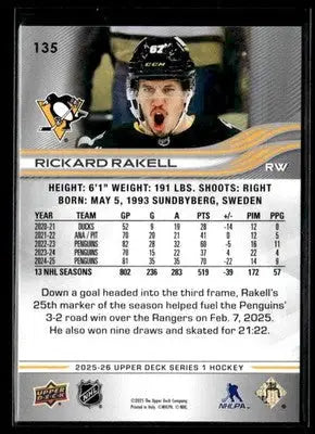 2025-26 Upper Deck #135 Rickard Rakell - Hockey Card Single