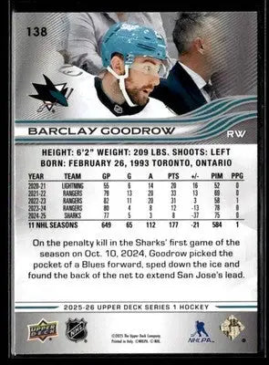 2025-26 Upper Deck #138 Barclay Goodrow - Hockey Card Single