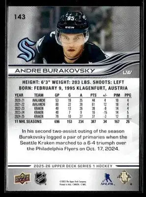 2025-26 Upper Deck #143 Andre Burakovsky - Hockey Card Single