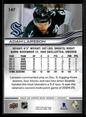 2025-26 Upper Deck #147 Adam Larsson - Hockey Card Single