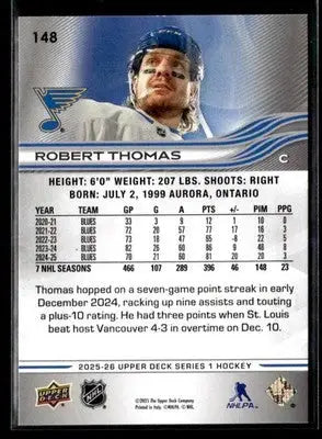 2025-26 Upper Deck #148 Robert Thomas - Hockey Card Single