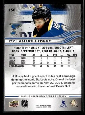 2025-26 Upper Deck #150 Dylan Holloway - Hockey Card Single