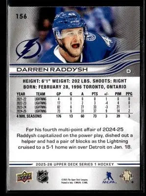 2025-26 Upper Deck #156 Darren Raddysh - Hockey Card Single