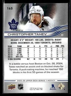 2025-26 Upper Deck #165 Christopher Tanev - Hockey Card Single