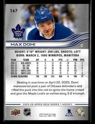2025-26 Upper Deck #167 Max Domi - Hockey Card Single