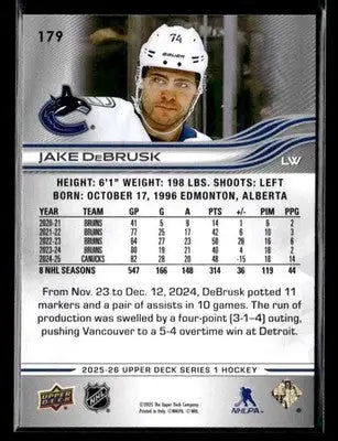 2025-26 Upper Deck #179 Jake DeBrusk - Hockey Card Single