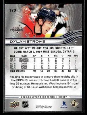 2025-26 Upper Deck #190 Dylan Strome - Hockey Card Single