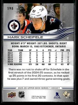 2025-26 Upper Deck #195 Mark Scheifele - Hockey Card Single