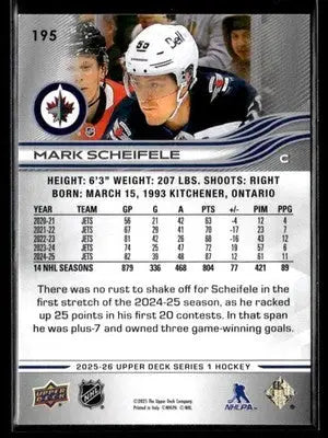 2025-26 Upper Deck #195 Mark Scheifele - Hockey Card Single