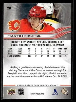 2025-26 Upper Deck #20 Martin Pospisil - Hockey Card Single