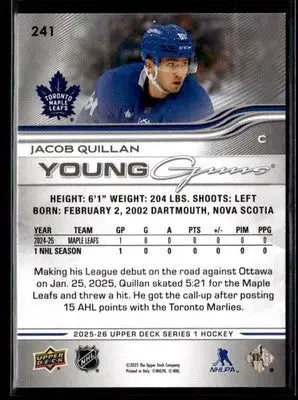 2025-26 Upper Deck #241 Jacob Quillan