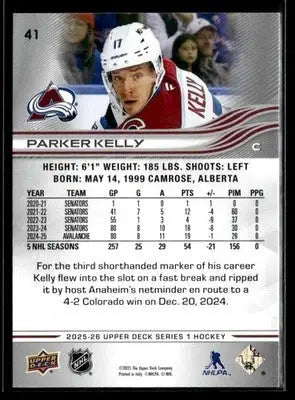 2025-26 Upper Deck #41 Parker Kelly - Hockey Card Single