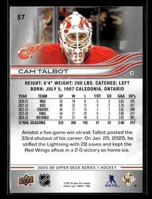 2025-26 Upper Deck #57 Cam Talbot - Hockey Card Single