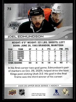 2025-26 Upper Deck #75 Joel Edmundson - Hockey Card Single