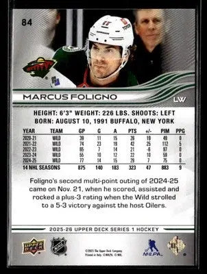 2025-26 Upper Deck #84 Marcus Foligno - Hockey Card Single