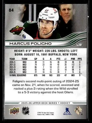 2025-26 Upper Deck #84 Marcus Foligno - Hockey Card Single