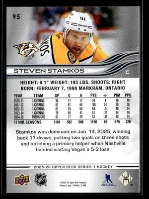 2025-26 Upper Deck #95 Steven Stamkos - Hockey Card Single