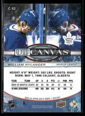 2025-26 Upper Deck #C-52 William Nylander UD Canvas - Hockey Card Single
