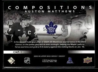 2025-26 Upper Deck #CMP-1 Auston Matthews Compositions - Hockey Card Single
