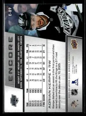 2025-26 Upper Deck #E-89 Adrian Kempe Encore - Hockey Card Single