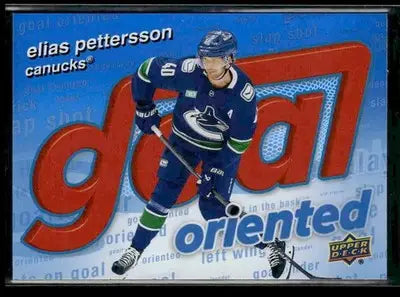 2025-26 Upper Deck #GO-10 Elias Pettersson Goal Oriented - Hockey Card Single