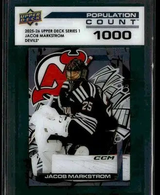 2025-26 Upper Deck #PC-7 Jacob Markstrom Population Count 1000 - Hockey Card Single