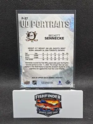 2025-26 Upper Deck Series 2 - Ud Portraits Beckett Sennecke #P-37 (RC) - Hockey Card Single