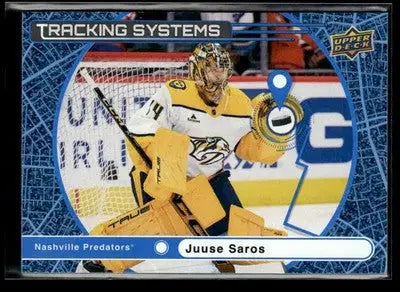 2025-26 Upper Deck #TS-7 Juuse Saros Tracking Systems Speckle - Hockey Card Single