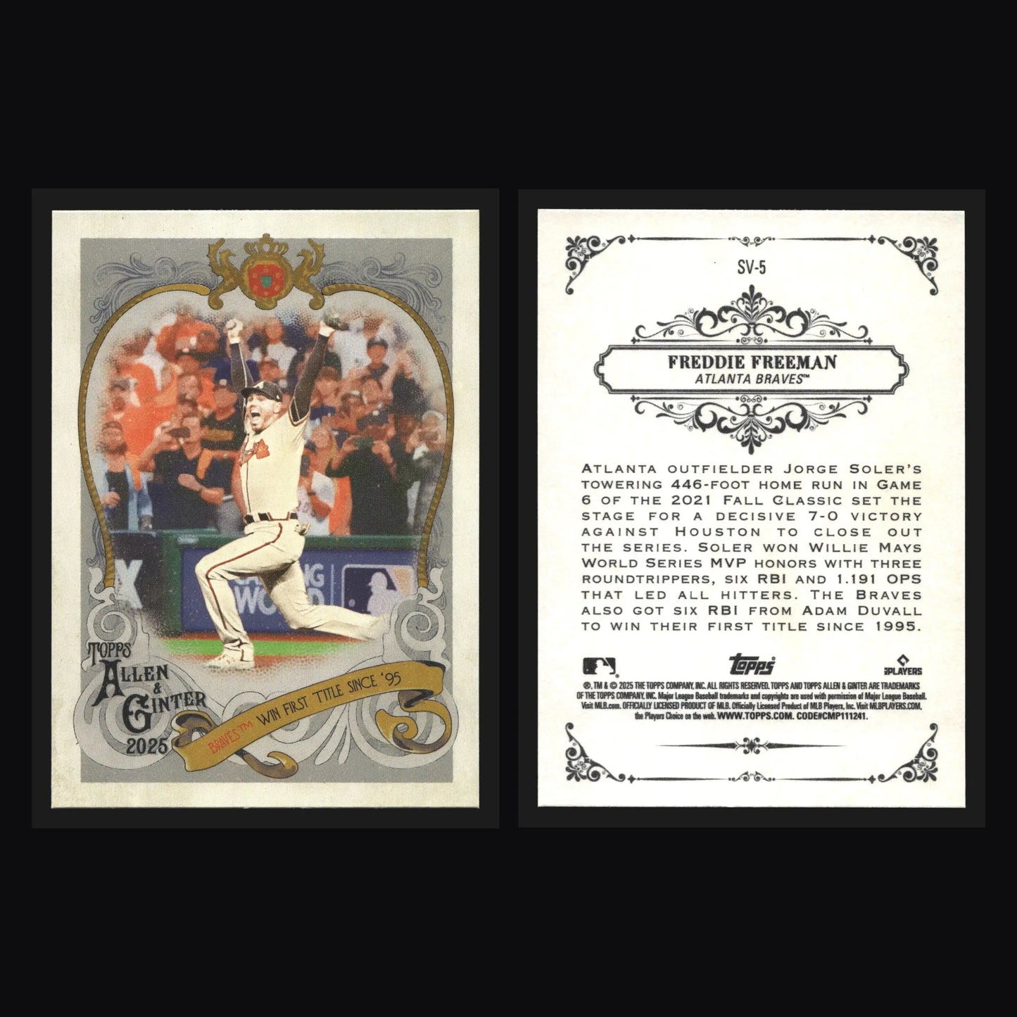 2025 Allen & Ginter Sweet Victory #SV-5 Freddie Freeman Braves