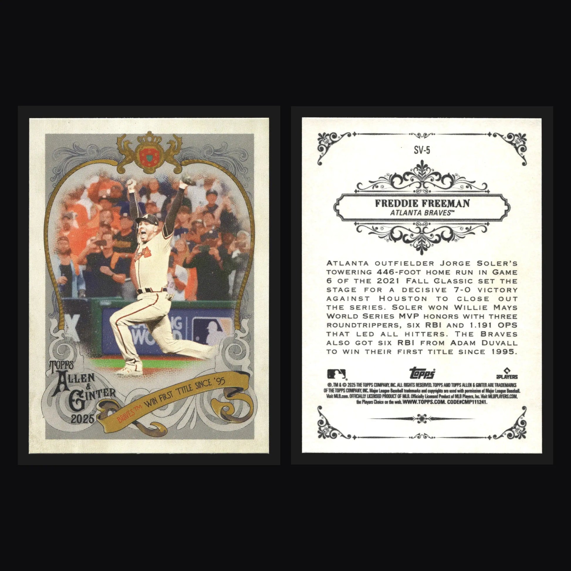 2025 Allen & Ginter Sweet Victory #SV-5 Freddie Freeman Braves