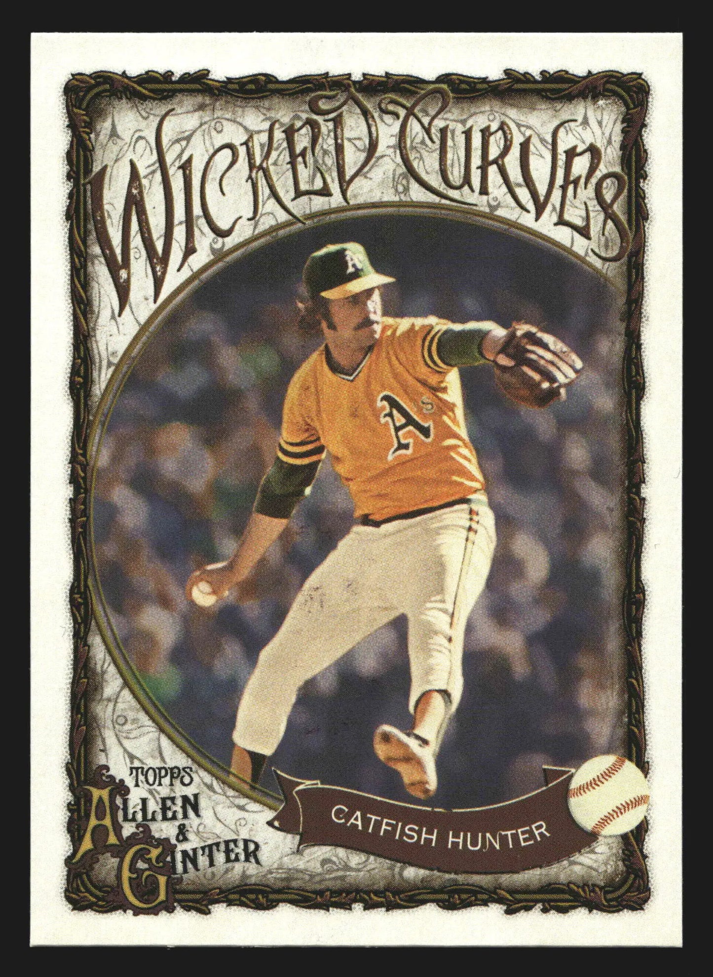 2025 Allen & Ginter Wicked Curves #WC-30 Catfish Hunter Athletics HOF - Baseball Card Single