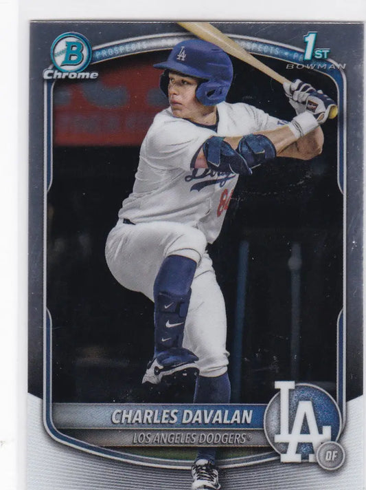 2025 Bowamn Chrome #BDC-96 Charles Davalan 1st Bowman Los Angeles Dodgers - Baseball Card Single