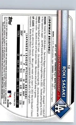 Roki Sasaki baseball card from 2025 Bowman Chrome Mojo Refractor product