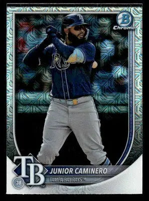 2025 Bowman #13 Junior Caminero Mega Refractor - Baseball Card Single